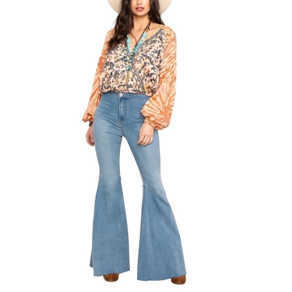Free People Just Float On High Waist Flare Jeans Size 30